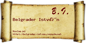 Belgrader István névjegykártya