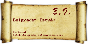 Belgrader István névjegykártya